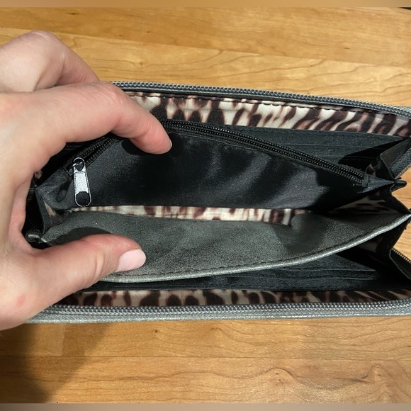 Nicole Miller Zip Around Wallet Grey - Picture 6 of 10